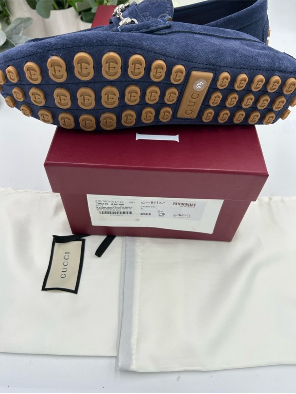 Men’s Gucci GG embossed suede driver loafer size 9.5 it’s 10.5 US made in Italy - Picture 5 of 11